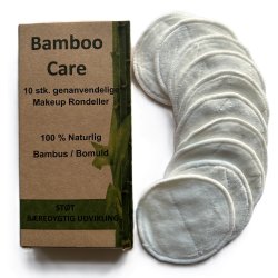 Rondeller i bambus og bomuld. Genanvendelige og vaskbare