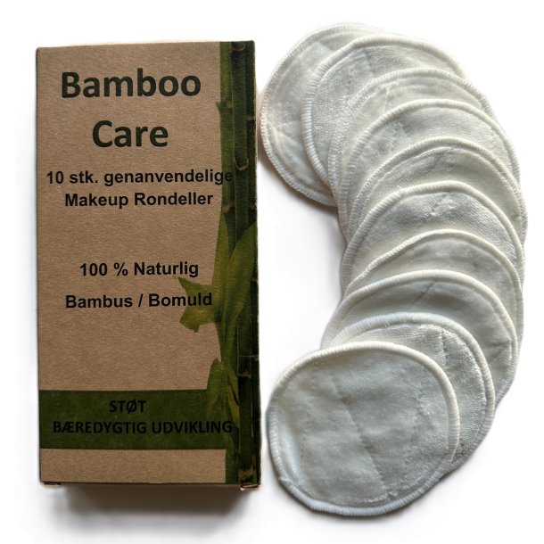 Rondeller i bambus og bomuld. Genanvendelige og vaskbare